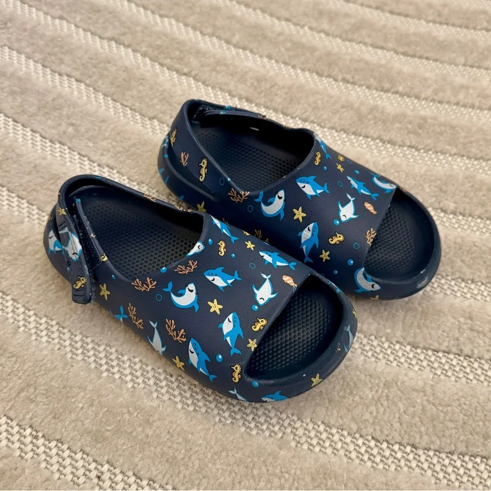 Wonder Nation Navy Shark Adventure Sandals